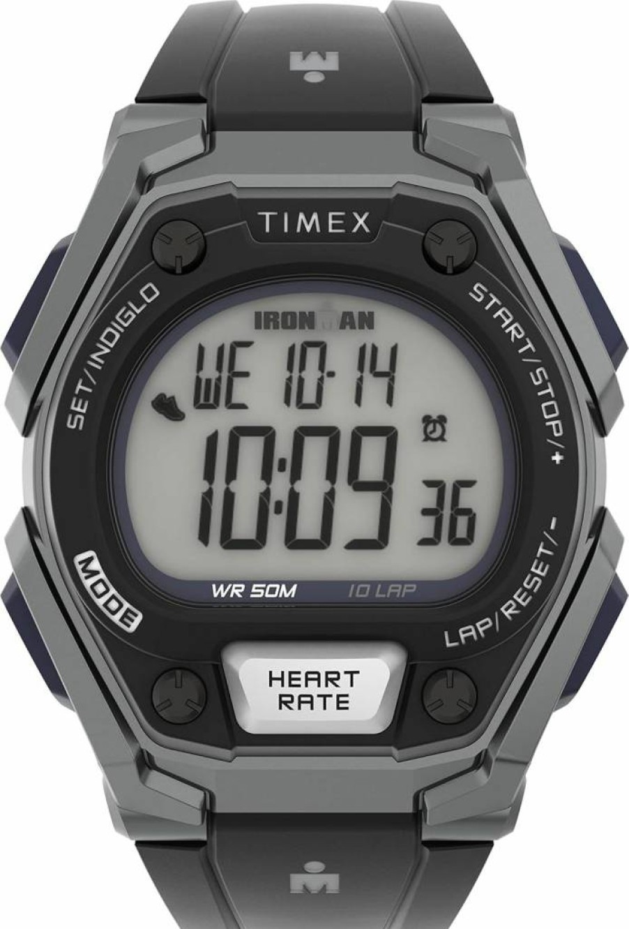 Timex Men's Ironman Triathlon Classic 43mm Digital Sports Watch with Resin Strap