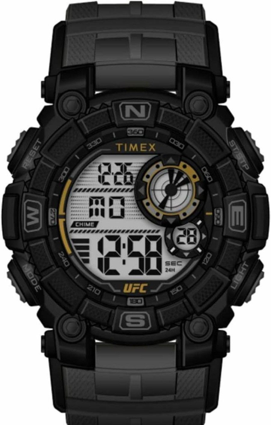 Timex UFC Men's Redemption 50mm Stainless Steel Watch with Silicone Strap