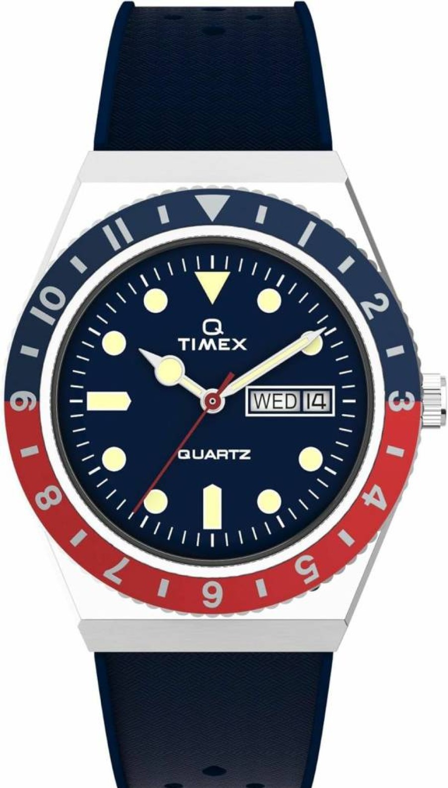 Timex Q Diver 38mm Stainless Steel Watch with Quartz Movement and Water Resistance