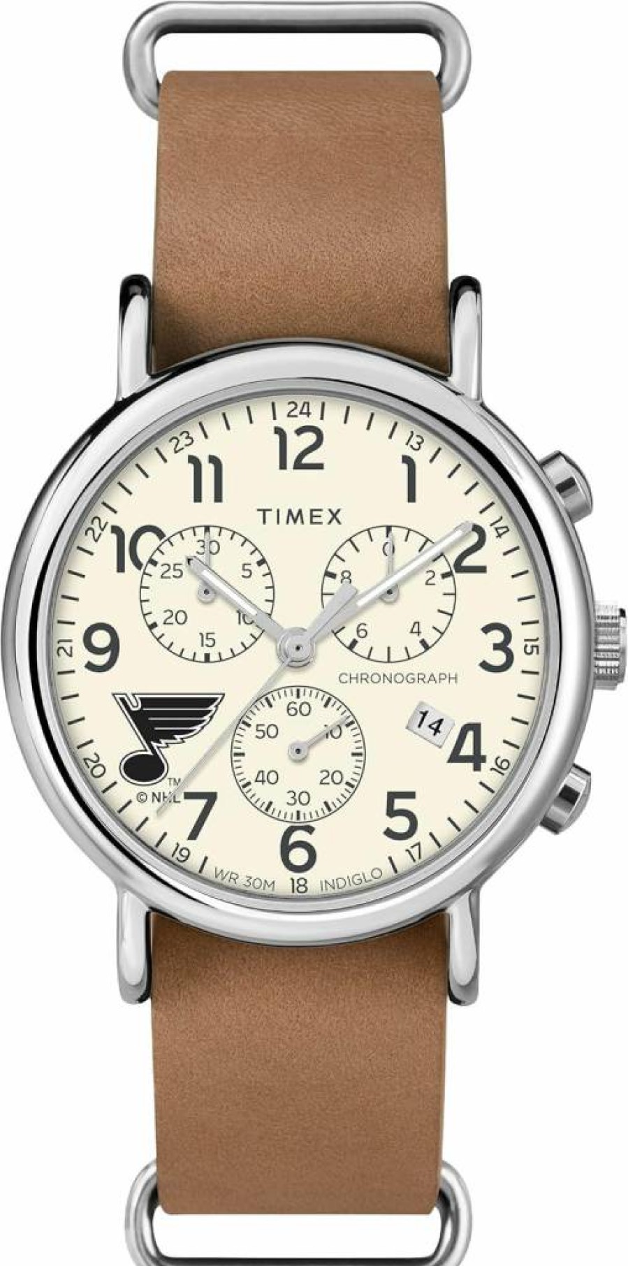 Timex Tribute Men's NHL Weekender Chronograph 40mm Quartz Watch with Leather Strap